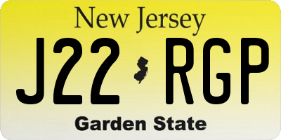 NJ license plate J22RGP