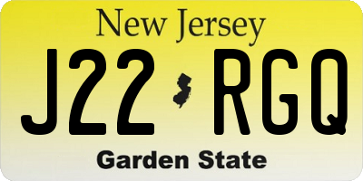 NJ license plate J22RGQ
