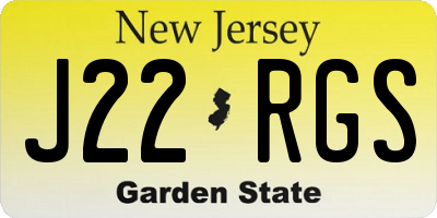 NJ license plate J22RGS