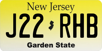 NJ license plate J22RHB