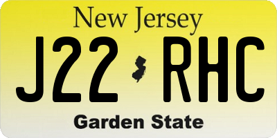 NJ license plate J22RHC