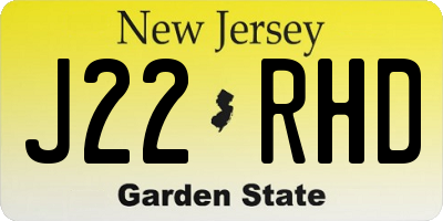 NJ license plate J22RHD