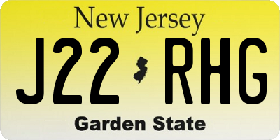 NJ license plate J22RHG