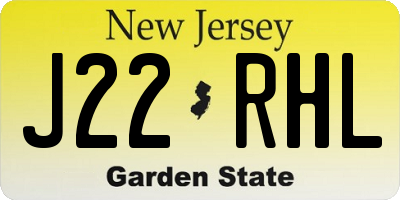 NJ license plate J22RHL