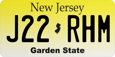 NJ license plate J22RHM