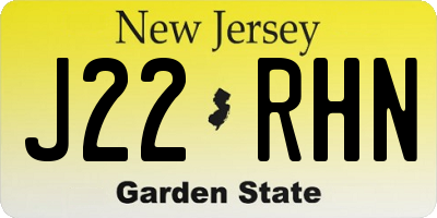 NJ license plate J22RHN