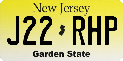 NJ license plate J22RHP