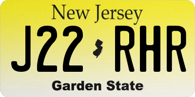 NJ license plate J22RHR