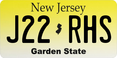 NJ license plate J22RHS