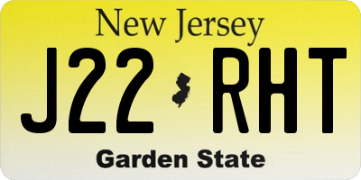 NJ license plate J22RHT