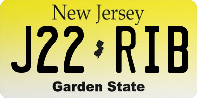 NJ license plate J22RIB