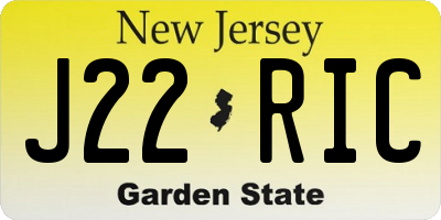 NJ license plate J22RIC