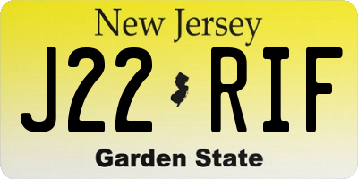 NJ license plate J22RIF