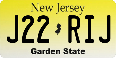 NJ license plate J22RIJ