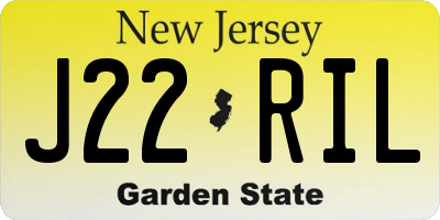 NJ license plate J22RIL