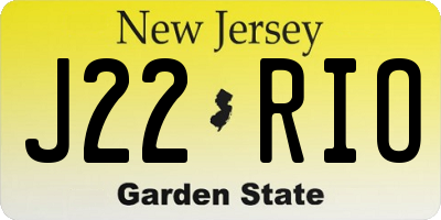NJ license plate J22RIO