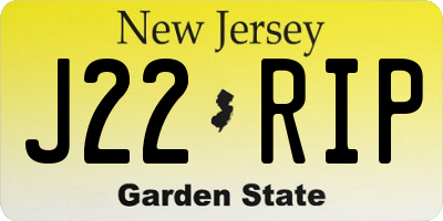 NJ license plate J22RIP