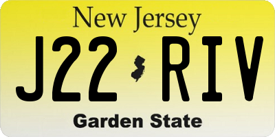 NJ license plate J22RIV