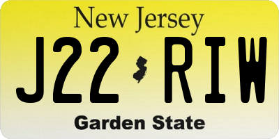 NJ license plate J22RIW