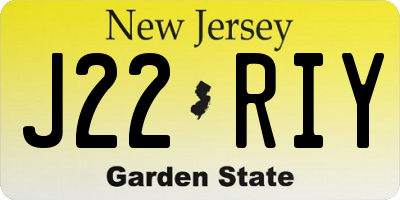 NJ license plate J22RIY