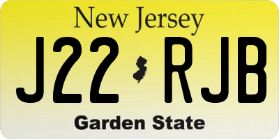 NJ license plate J22RJB
