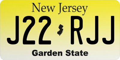 NJ license plate J22RJJ