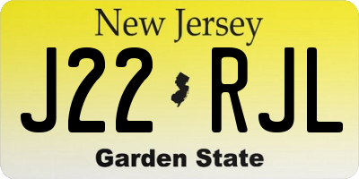 NJ license plate J22RJL