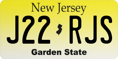 NJ license plate J22RJS