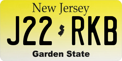 NJ license plate J22RKB