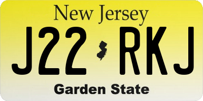 NJ license plate J22RKJ