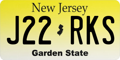NJ license plate J22RKS