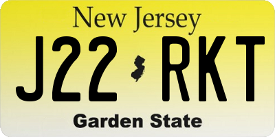 NJ license plate J22RKT