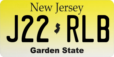 NJ license plate J22RLB