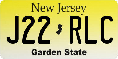 NJ license plate J22RLC