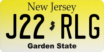 NJ license plate J22RLG
