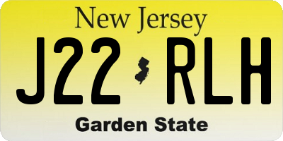 NJ license plate J22RLH