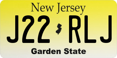NJ license plate J22RLJ