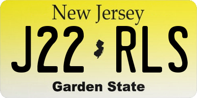 NJ license plate J22RLS