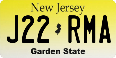 NJ license plate J22RMA