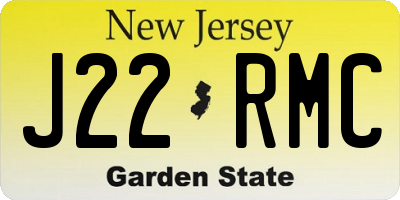NJ license plate J22RMC