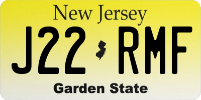 NJ license plate J22RMF
