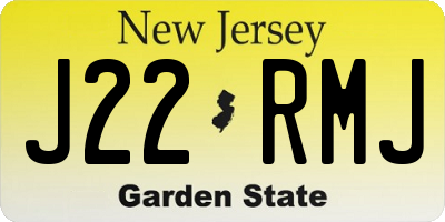 NJ license plate J22RMJ