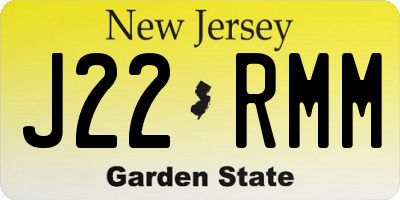 NJ license plate J22RMM