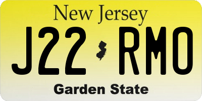 NJ license plate J22RMO
