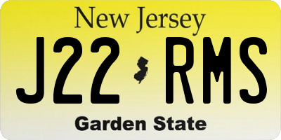 NJ license plate J22RMS