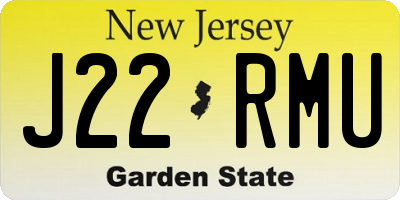 NJ license plate J22RMU