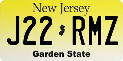 NJ license plate J22RMZ