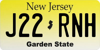 NJ license plate J22RNH