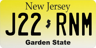 NJ license plate J22RNM