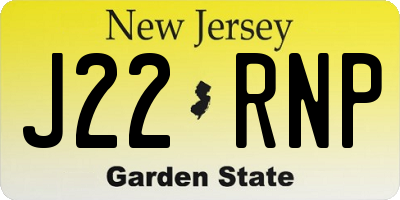 NJ license plate J22RNP
